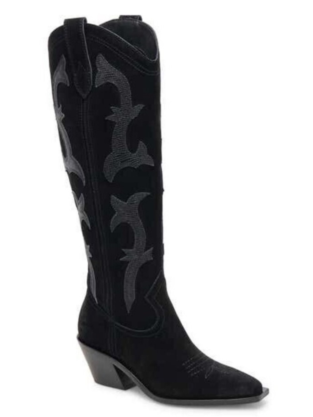 Dolce Vita Samare onyx Black Suede Western tall Boot